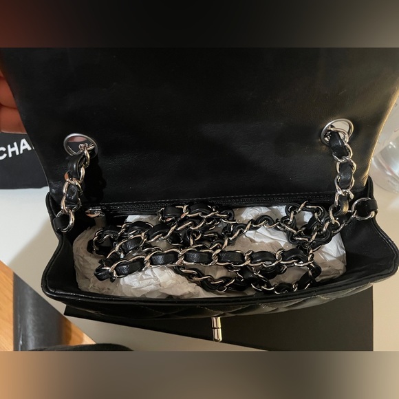 Chanel mini rectangular classic flap black lambskin SHW - Picture 10 of 12